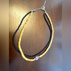 Hard Rock Black and Tan Beaded Necklace
